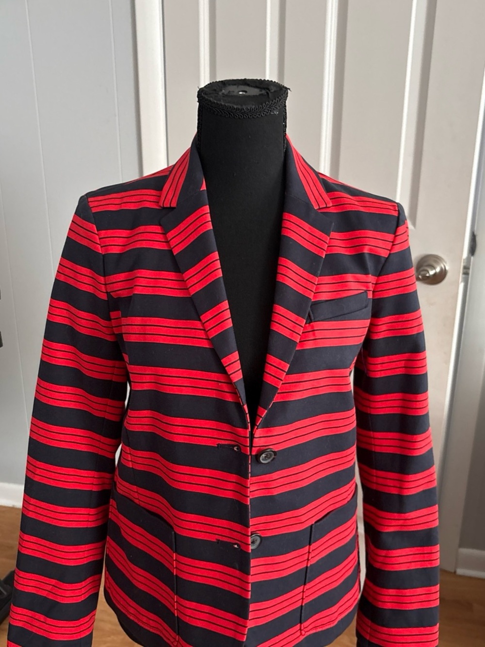 GAP Red and Black Striped Men's Blazer